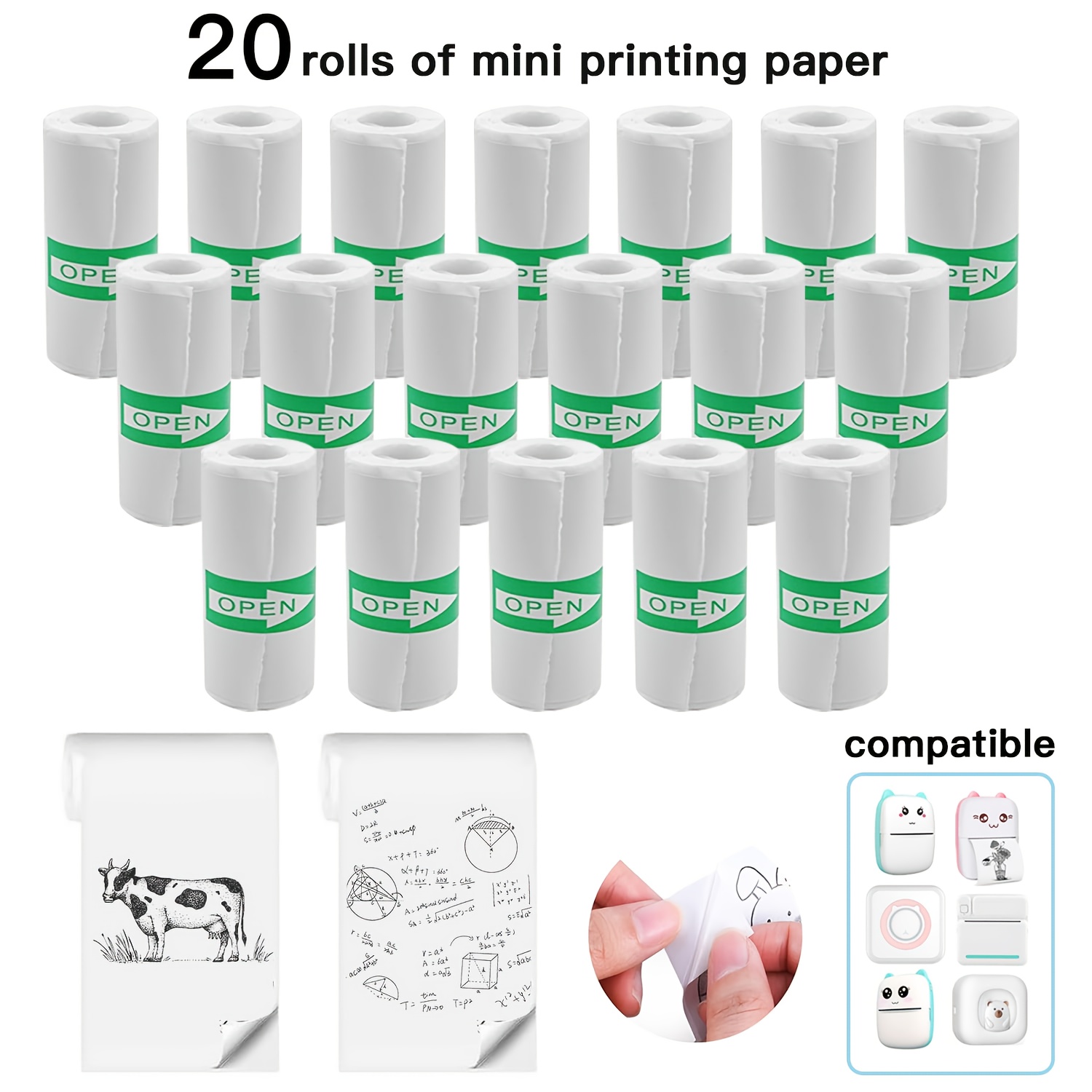 20 Rolls White Thermal Sticker - Photo Printer review and price